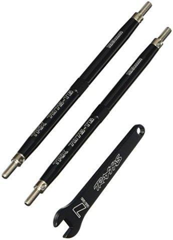 Traxxas 5338A Toe links Revo® (TUBES 7075-T6 aluminum black) (128mm fits front or rear) (2) rod ends rear (4) rod ends front (4) wrench (1) - Excel RC