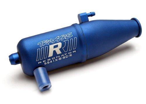 Traxxas 5541X Tuned pipe Resotor R.O.A.R. legal blue-anodized (aluminum single chamber) (fits Jato® N. Rustler® N. 4-Tec® with TRX® Racing Engines) - Excel RC