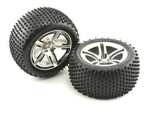 Traxxas 5572R Tires & wheels assembled glued (2.8') (Twin-Spoke wheels Alias® tires foam inserts) (nitro rear) (2) - Excel RC