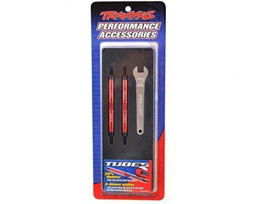 Traxxas 5939R Toe links Slayer Pro 4X4 (TUBES 7075-T6 aluminum red) (88mm fits front or rear) (2) rod ends rear (4) rod ends front (4) wrench (1) - Excel RC