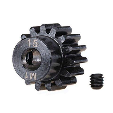 Traxxas 6487R Gear 15-T pinion (machined) (1.0 metric pitch) (fits 5mm shaft) set screw (for use only with steel spur gears) - Excel RC