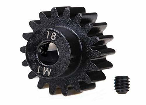 Traxxas 6491R Gear 18-T pinion (machined) (1.0 metric pitch) (fits 5mm shaft) set screw (for use only with steel spur gears) - Excel RC