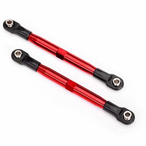 Traxxas 6742R Toe links (TUBES red-anodized 7075-T6 aluminum stronger than titanium) (87mm) (2) rod ends (4) aluminum wrench (1) - Excel RC
