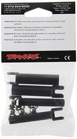 Traxxas 6850X Half shafts heavy duty (exterl splined (2) interl splined (2)) metal u-joints (4) - Excel RC