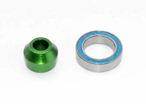 Traxxas 6893G Bearing adapter 6061-T6 aluminum (green-anodized) (1) 10x15x4mm ball bearing (black rubber sealed) (1) (for slipper shaft) - Excel RC