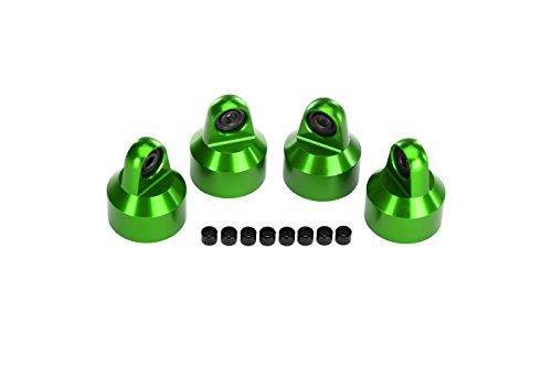 Traxxas 7764G Shock caps aluminum (green-anodized) GTX shocks (4) spacers (8) - Excel RC