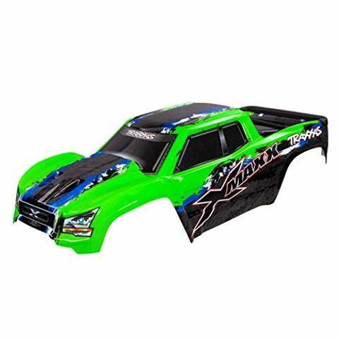 Traxxas 7811G Body X-Maxx® green (painted decals applied) (assembled with front &amp; rear body mounts rear body support and tailgate protector) - Excel RC