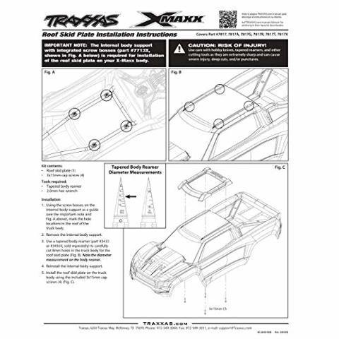 Traxxas 7817G Skid plate roof (body) (green) 3x15mm CS (4) (requires 