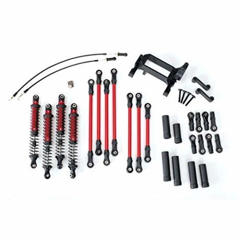 Traxxas 8140R Long Arm Lift Kit TRX-4® complete (includes red powder coated links red-anodized shocks) - Excel RC