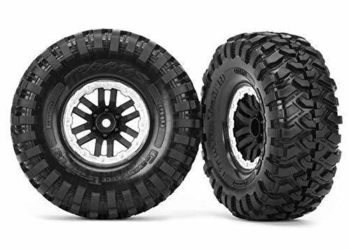 Traxxas 8272X Tires and wheels assembled glued (TRX-4® 1.9” satin beadlock wheels Canyon Trail 4.6x1.9” tires) (2) - Excel RC