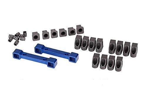 Traxxas 8334X Mounts suspension arms aluminum (blue-anodized) (front &amp; rear) hinge pin retainers (12) inserts (6) - Excel RC