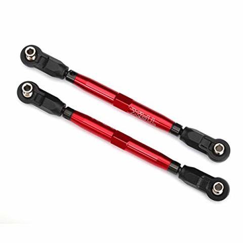 Traxxas 8547R Toe links front Unlimited Desert Racer® (TUBES red-anodized 7075-T6 aluminum stronger than titanium) (102mm) (2) (assembled with rod ends and hollow balls) aluminum wrench 7mm (1) - Excel RC
