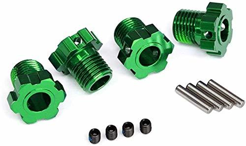 Traxxas 8654G Wheel hubs splined 17mm (green-anodized) (4) 4x5 GS (4) 3x14mm pin (4)