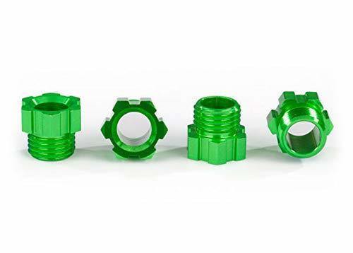 Traxxas 8886G Stub axle nut aluminum (green-anodized) (4) - Excel RC