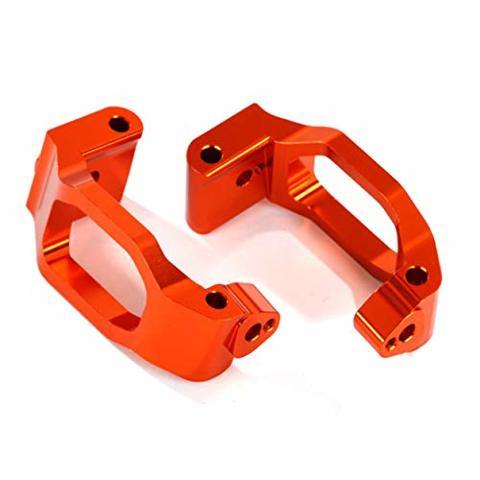 Traxxas 8932A Caster blocks (c-hubs) 6061-T6 aluminum (orange-anodized) left & right 4x22mm pin (4) 3x6mm BCS (4) retainers (4) - Excel RC