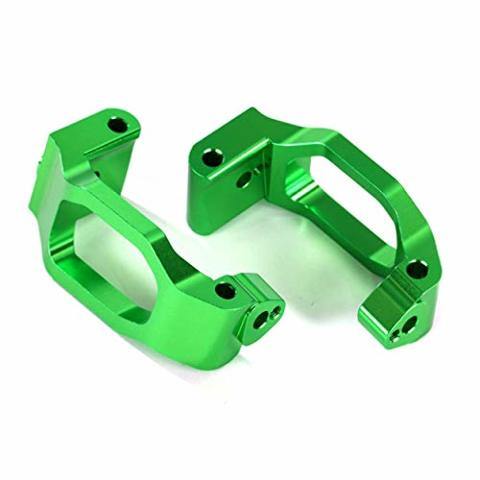 Traxxas 8932G Caster blocks (c-hubs) 6061-T6 aluminum (green-anodized) left & right 4x22mm pin (4) 3x6mm BCS (4) retainers (4) - Excel RC