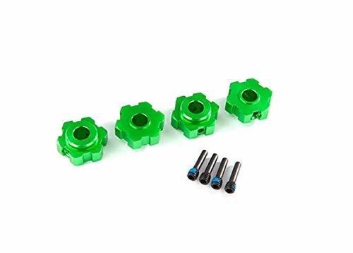 Traxxas 8956G Wheel hubs hex aluminum (green-anodized) (4) 4x13mm screw pins (4)