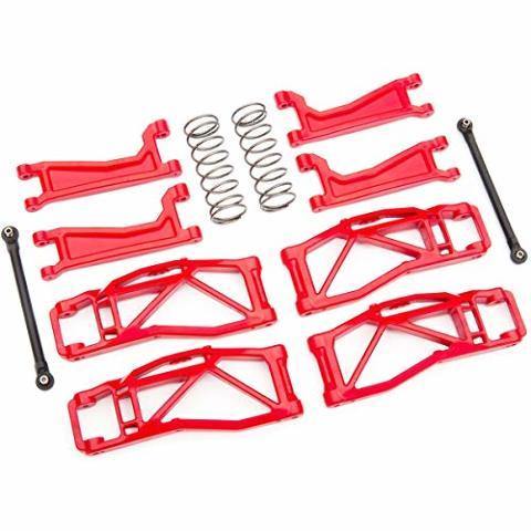 Traxxas 8995R Suspension kit WideMaxx red (includes front & rear suspension arms front toe links rear shock springs) - Excel RC