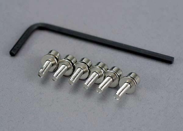 Traxxas 3159 Screws 3x10mm cap-head machine (hex drive) (6) lock washers (6) hex wrench - Excel RC