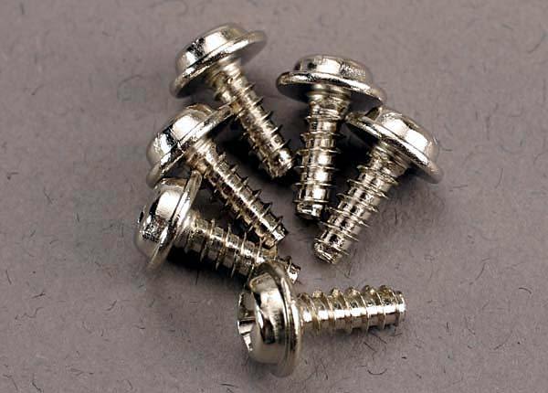 Traxxas 3290 Screws 3x8mm washerhead self-tapping (6) - Excel RC