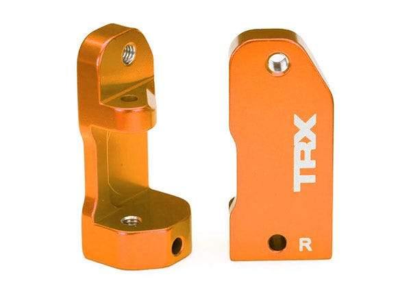 Traxxas 3632T Caster blocks, 30-degree, orange-anodized 6061-T6 aluminum (left &amp; right)/ suspension screw pin (2) - Excel RC