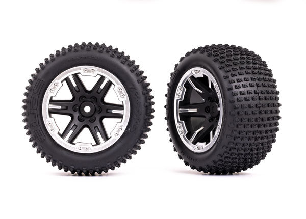 Traxxas Tires and Wheels Aseembled RXT Satin and Chrome 2.8 Inch Rear 3772X