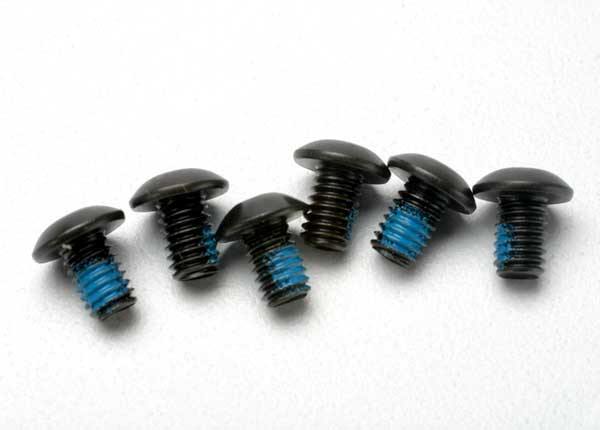 Traxxas 3939 Screws 4x6mm button-head machine (hex drive) (with threadlock) (6) - Excel RC