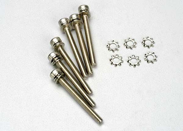 Traxxas 3963 Screws 3x28mm cap-head machine (hex drive) (6) 3x6mm ELW (6) - Excel RC