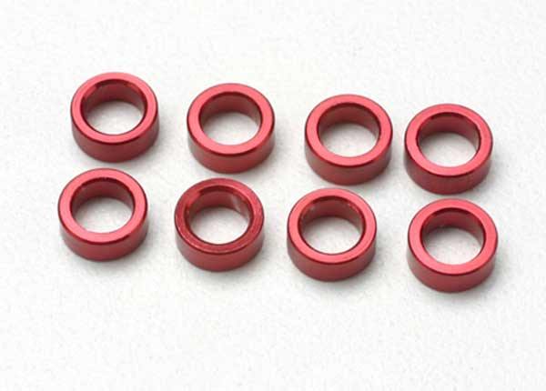 Traxxas 5133 Spacer pushrod (aluminum red) (use with 5318 or 5318X pushrod and 5358 progressive 2 rockers) (8) - Excel RC