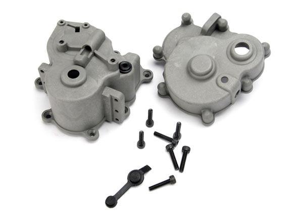 Traxxas 5181 Gearbox halves (front & rear) rubber access plug shift detent ball spring 4mm GS shift shaft seal glued - Excel RC