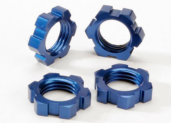 Traxxas 5353 Wheel nuts splined 17mm (blue-anodized) (4) - Excel RC