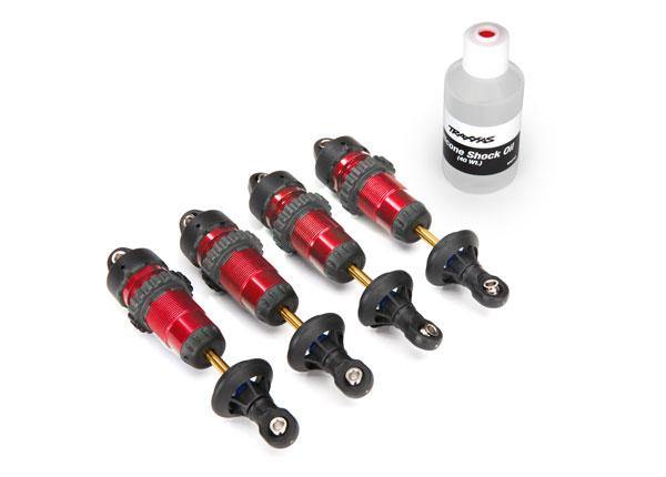 Traxxas 5460R Shocks GTR aluminum red-anodized (fully assembled wo springs) (4) - Excel RC