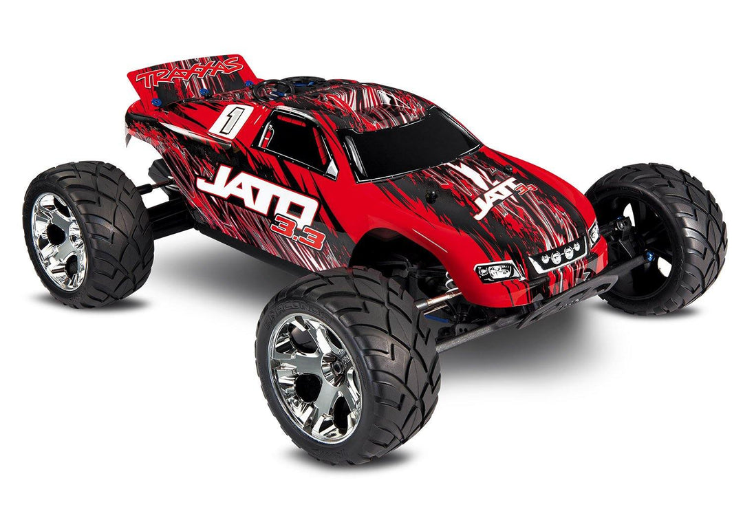 Traxxas Jato® 3.3:  1/10 Scale 2-Speed Nitro-Powered 2WD Stadium Truck Red - Excel RC