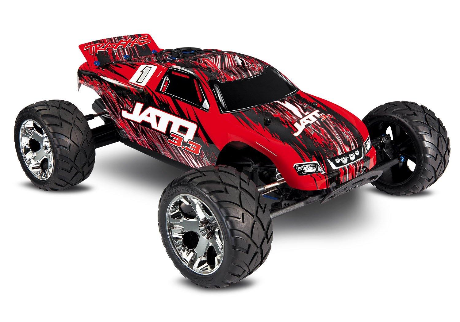 Traxxas Jato® 3.3:  1/10 Scale 2-Speed Nitro-Powered 2WD Stadium Truck Red - Excel RC