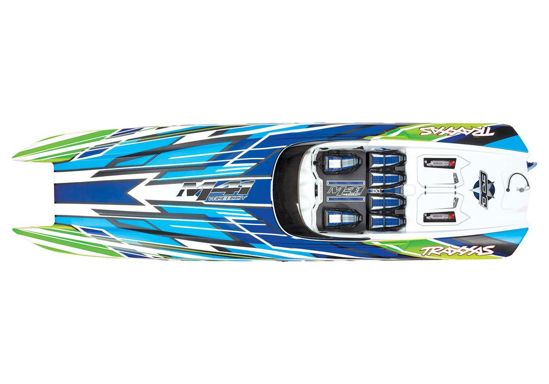 Traxxas 57046-4-GRNX DCB M41 Widebody:  Brushless 40' Race Boat with TQi Traxxas Link™ Ebled 2.4GHz Radio System & Traxxas Stability Magement (TSM)® - Excel RC
