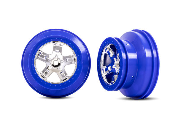 Traxxas Wheels SCT Chrome Blue Beadlock (4WD front/rear, 2WD rear only) 5868A