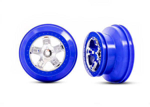Traxxas Wheels SCT Chrome Blue Beadlock 2WD Front Only 5870A