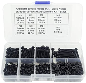 Black Nylon M3 Standoff 8mm 25 Pack