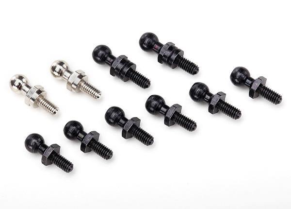 Traxxas 7540X Pivot balls: black (6) silver (2) black (long) (2) - Excel RC
