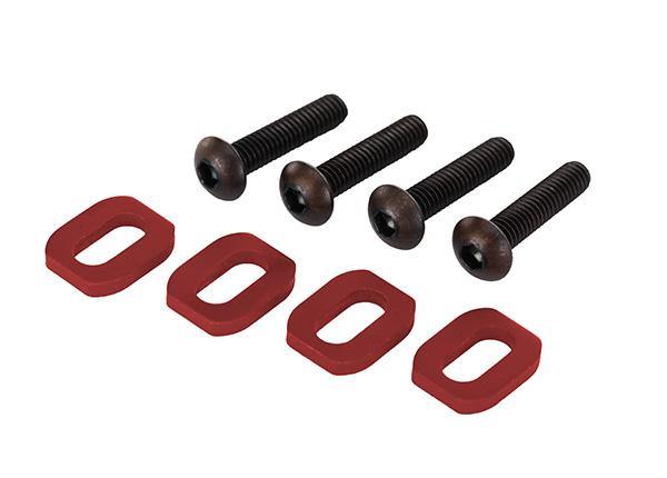 Traxxas 7759R Washers motor mount aluminum (red-anodized) (4) 4x18mm BCS (4) - Excel RC