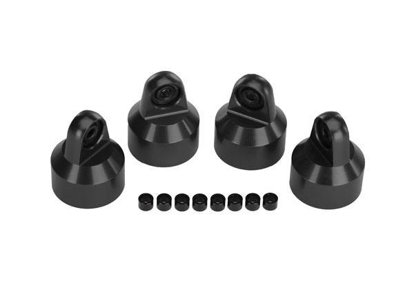 Traxxas 7764X Shock caps aluminum (hard-anodized PTFE-coated) GTX shocks (4) spacers (8) - Excel RC