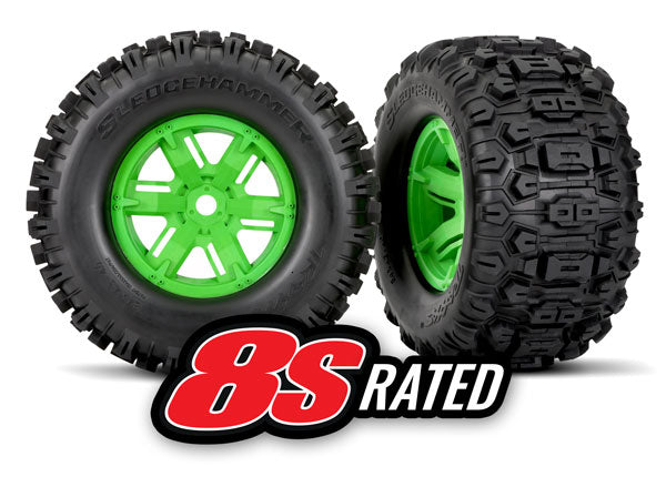 Traxxas Tire and Wheels X-Maxx Green Sledgehammer 7774G