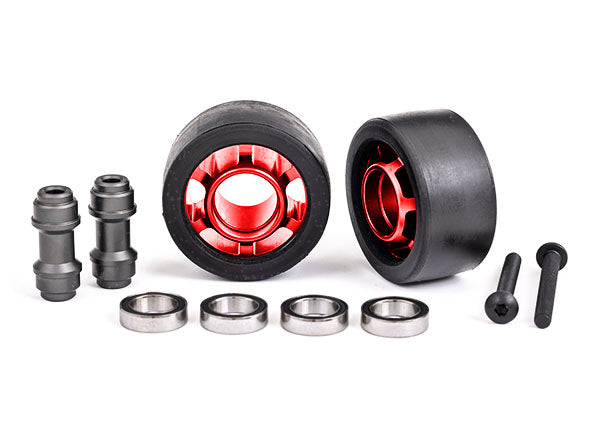 Wheels Wheelie Bar 6061-T6 Aluminum Anodized (2) Axle Wheelie Bar 6061-T6 Aluminum (2) 10X15X4 Ball Bearings (4) 7775