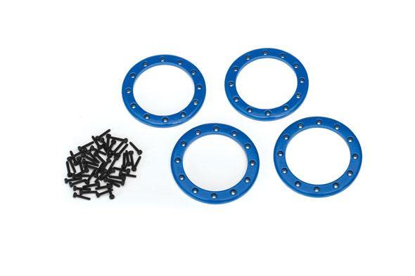 Traxxas 8168X Beadlock rings blue (2.2&