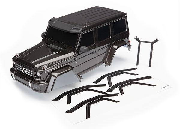 Traxxas 8811R Body Mercedes-Benz® G 500® 4x4² complete (black) (includes rear body post grille side mirrors door handles & windshield wipers) - Excel RC