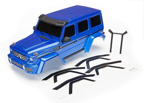 Traxxas 8811X Body Mercedes-Benz® G 500® 4x4² complete (blue) (includes rear body post grille side mirrors door handles & windshield wipers) - Excel RC