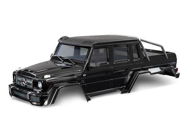 Traxxas 8825R Body Mercedes-Benz® G 63® complete (gloss black metallic) (includes grille side mirrors door handles &amp; windshield wipers) - Excel RC