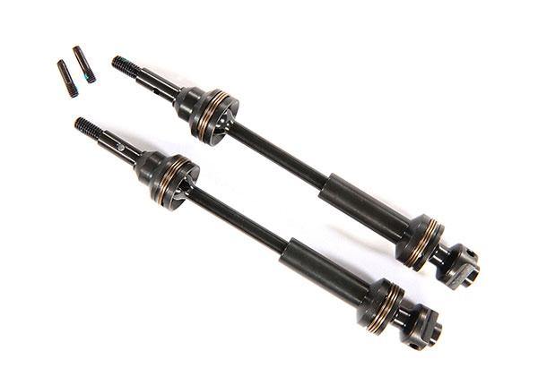 Driveshafts, front, steel-spline constant-velocity (complete assembly) (2) - Excel RC