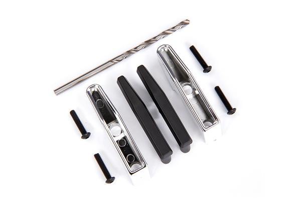 Bumper pads/ bumper guards (chrome)/ 2.5x10 BCS (4)/ 2.7mm drill bit (fits #9126 or #9127 front bumpers) - Excel RC
