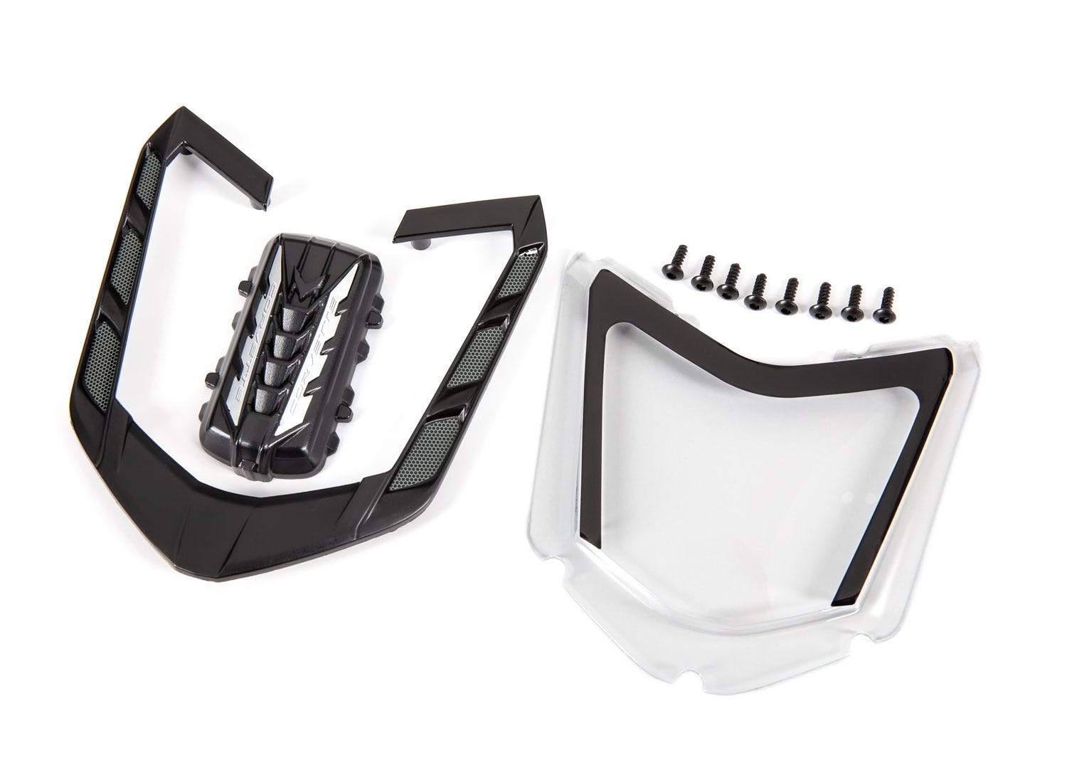 Traxxas 9321 Rear window/ rear window retainer/ engine cover/ 2.6x8mm BCS (8) - Excel RC